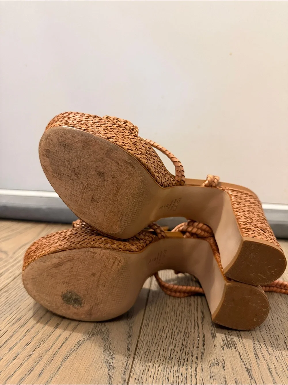 Schutz Braided Tan Wedge Sandals - 38 - available til Sept 10th